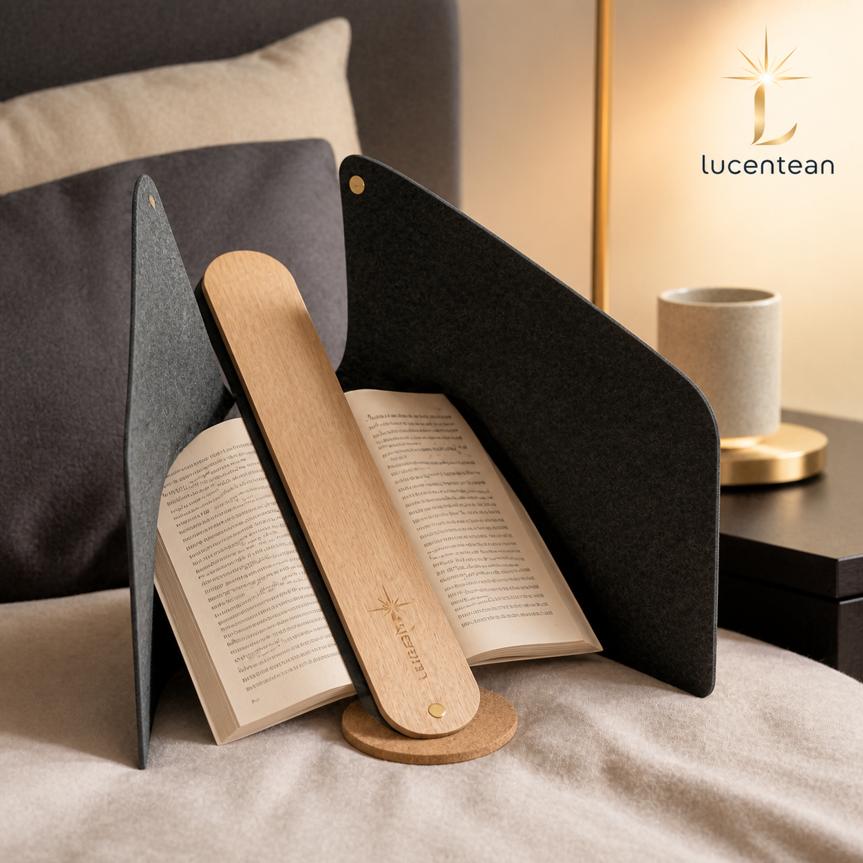 Lucentean™ Pagefold Bedside Wing — Soft-Support Reading Form