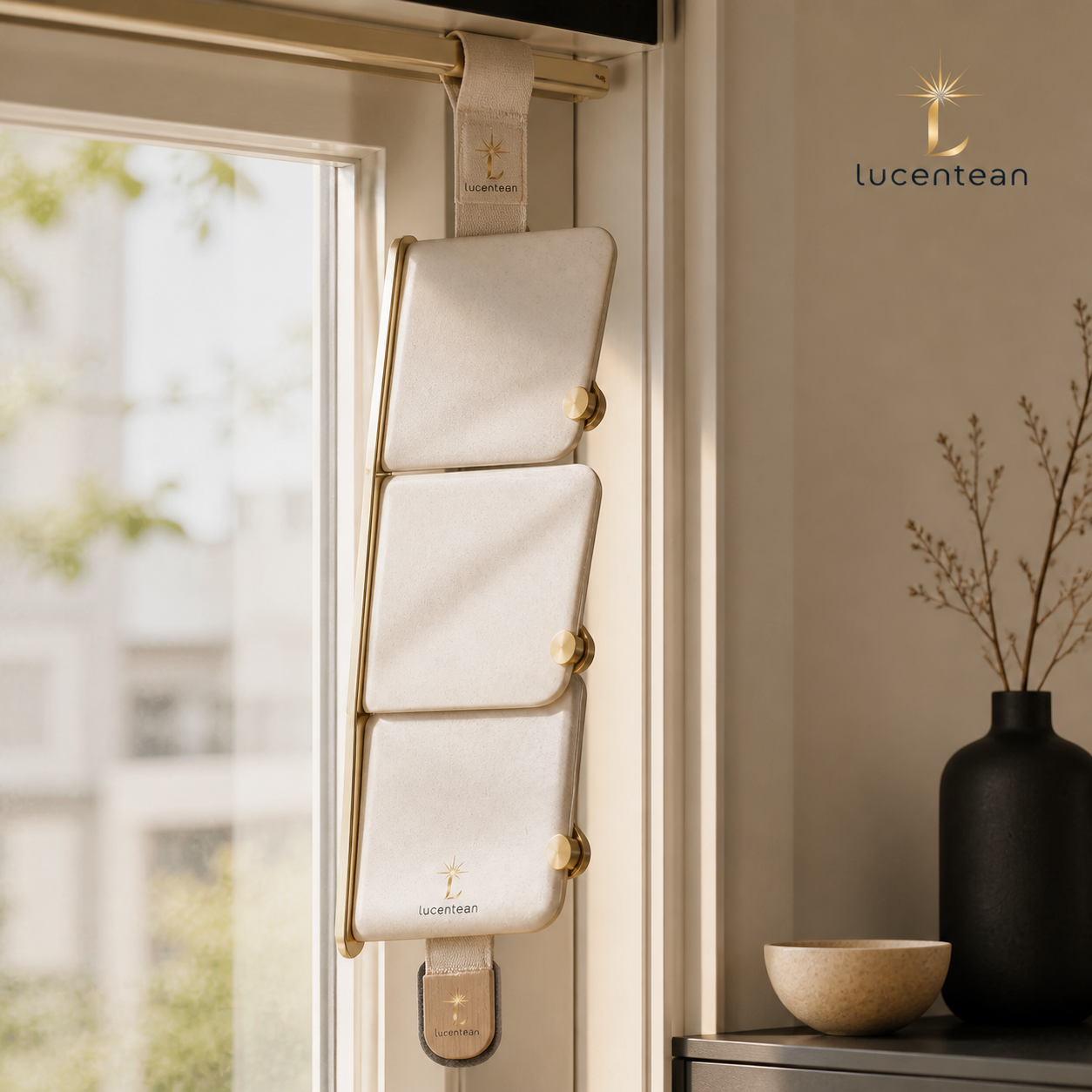 Lucentean™ Wall Return Ribbon — Vertical Fold-Back Organizer