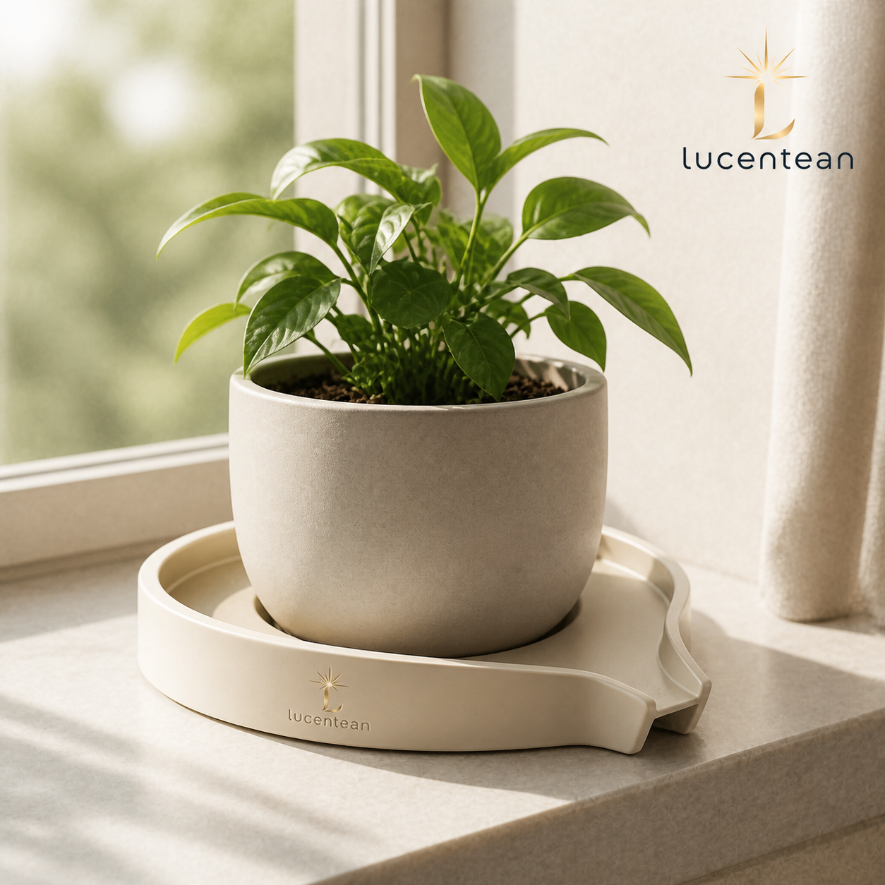 Lucentean™ Sill-Water Plant Skirt — Sculpted Pot Base Catcher