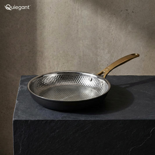Quiegant™ ForgeCore Hammered Stainless Steel Skillet